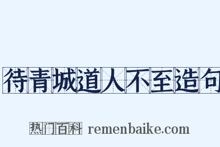 待青城道人不至造句是什么意思的图片